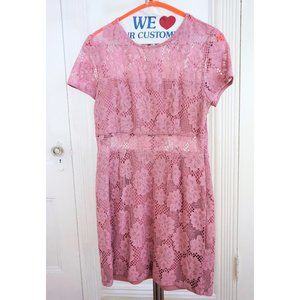 NSR Dusty Pink Lace Short Sleeve Dress